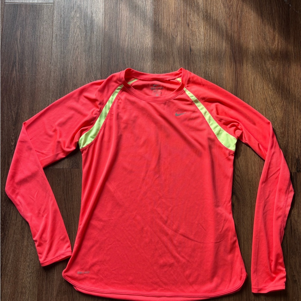 Nike Dri-FIT Fluorescent Orange Top with Yellow Highlights